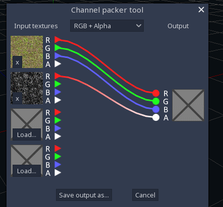 Screenshot of the channel packer plugin